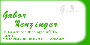 gabor menzinger business card